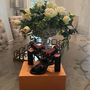 Louis Vuitton black monogram heels